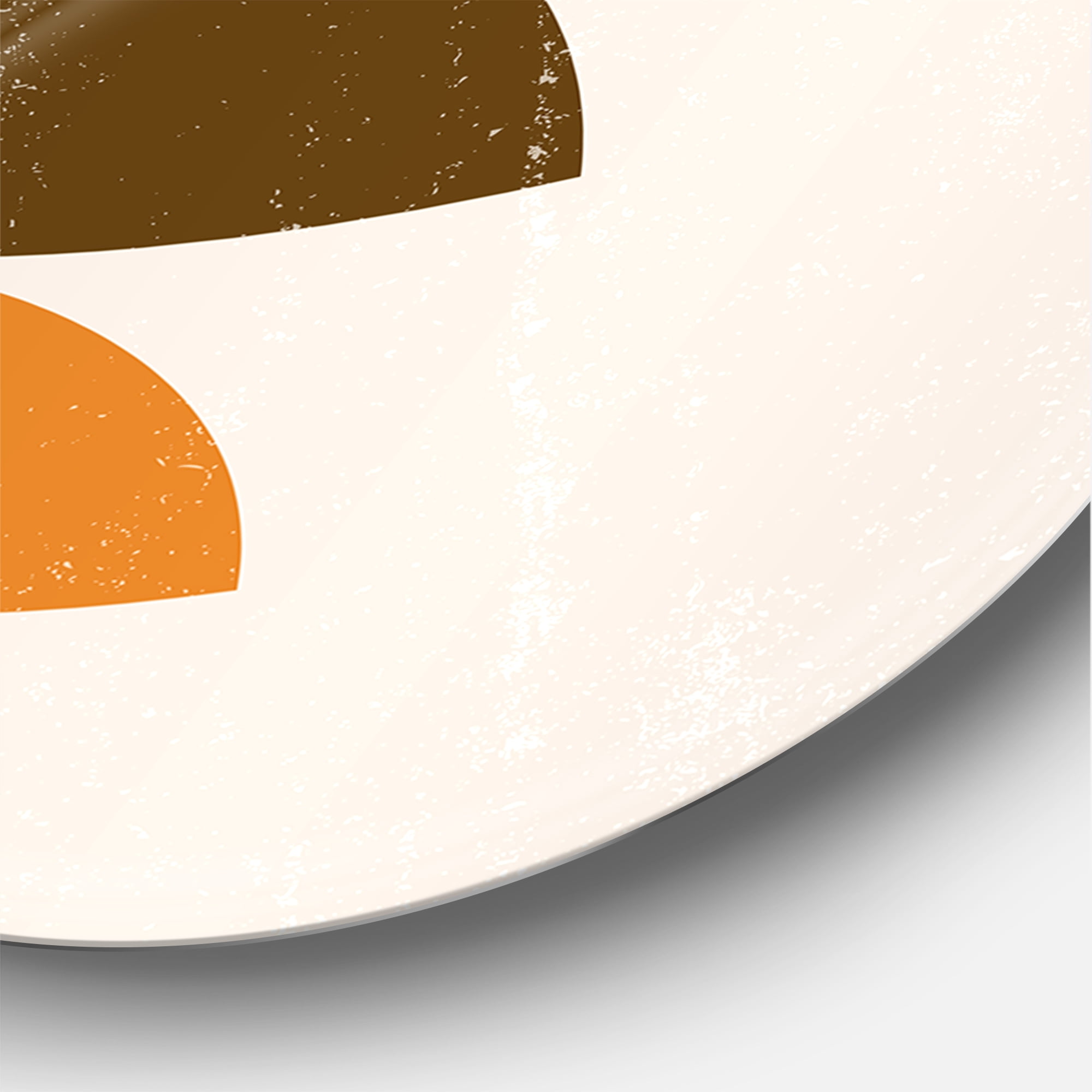 Designart 'Abstract Minimal Moon and Sun In Earth Tones I' Modern Circle Metal Wall Art 11x11 - Disc of 11