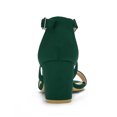 thumbnail image 3 of BLISSFUL STEP Women's Solid Color Open Toe Cross Strap Mid Chunky Heel Sandals, 3 of 7
