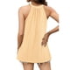 thumbnail image 4 of Camiseta sin mangas para mujer, ajuste holgado, cuello alto, informal, plisado, sin mangas, fluido, verano, top halter amarillo S, 4 of 6