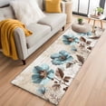 thumbnail image 3 of Spring Floral Vintage Area Rugs 2x6 for Kitchen Runner Rug, Retro Teal Tulips Botanical Summer Non Slip Washable Rug Runner, Low Pile Indoor Floor Carpet Mat Bathroom Rugs for Bedroom, Kids Room, 3 of 9