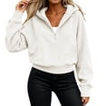 thumbnail image 5 of AloohaidyvioNo Boundaries Womens Quarter Zip Hoodies Fall Casual Loose Fit Comfy FLeece Long Sleeve Sweatshirts, 5 of 7