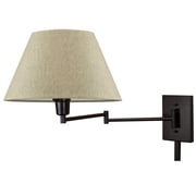 Kira Home Cambridge 13 Swing Arm Wall Lamp - Plug In/Wall Mount, Latte Mocha Fabric Shade, 150W 3-Way, Cord Covers
