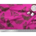 thumbnail image 2 of Soimoi Pink Cotton Poplin Fabric Butterflies Butterfly Print Sewing Fabric Yard 56 Inch Wide, 2 of 3