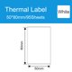 thumbnail image 2 of Etiqueta adhesiva para impresora de etiquetas Papel térmico para etiquetas Autoadhesivo Rollo de pap Tomshoo 50x80 mm (95 hojas), 2 of 7