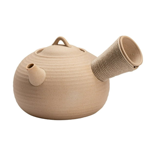 simhoa Ceramic Teapot Side Handle Blooming and Loose Tea Leaf Kettle for BBQ Hiking