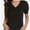 Black, variant on Womens Summer Tops V Neck T Shirts Swiss Dot Puff Sleeve Tops Loose Casual Tshirts