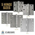thumbnail image 6 of Embassy 3.5” x 3.5” Door Hinge Heavy Duty Hinges with Satin Nickel Finish & Ball Finials, 6 of 8