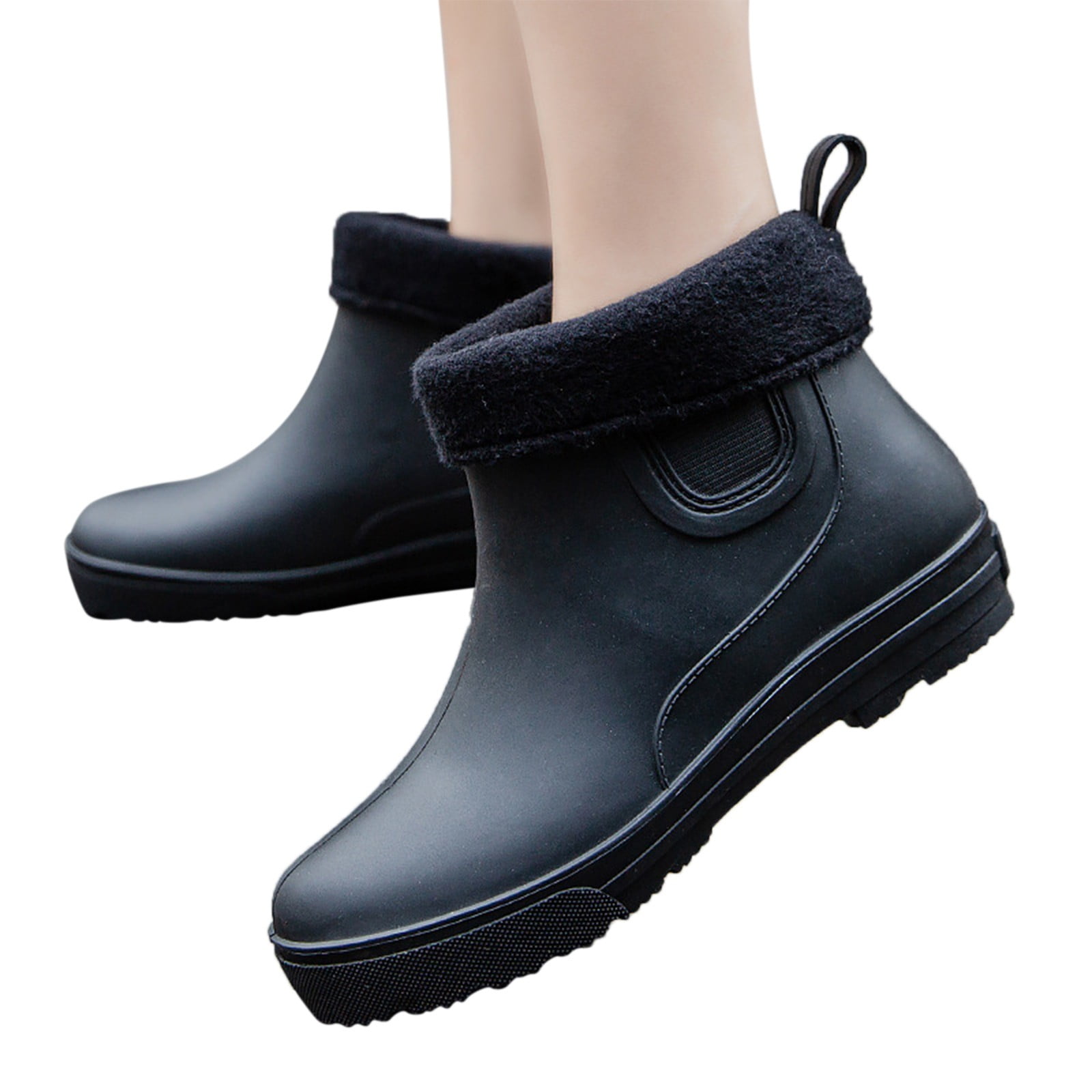 Boots Women Non Detachable With Cotton Inside Rain Boots Outdoor Rubber Waterproof Shoes