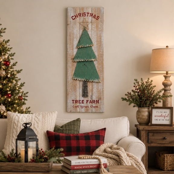 Northlight 35.5" Cut Your Own Christmas Tree Farm Wooden Wall Sign
