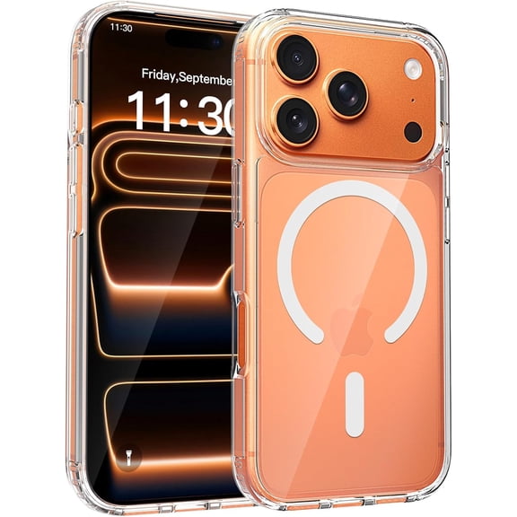 Classic Hybrid Magnetic for iPhone 17 Pro Case Clear Support Wireless Charging 17 Pro Case Lightweight [Anti-Yellowing]