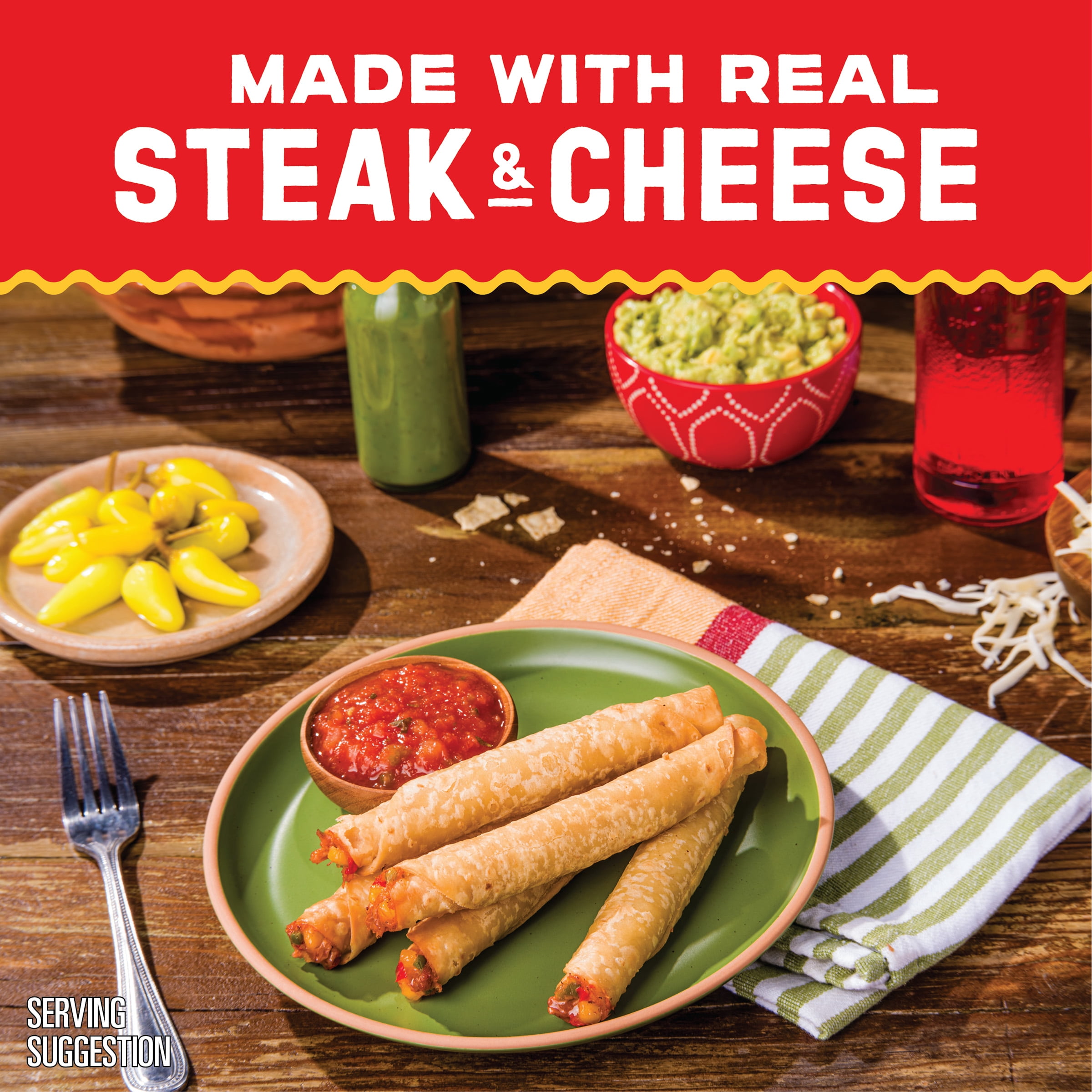 El Monterey Steak & Cheese Flour Taquitos, 44 Count, 44 oz (Frozen)