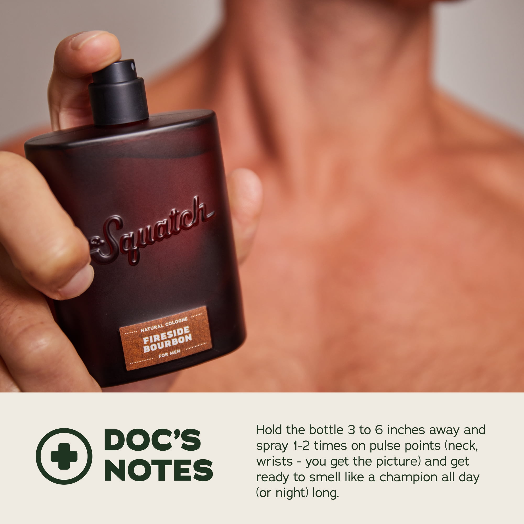 Dr. Squatch Natural Cologne for Men - Scent-Lock Technology and Sustainably-Sourced Ingredients - Fireside Bourbon (1.7 fl oz)