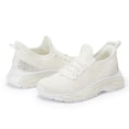 thumbnail image 3 of Kushyshoo Girls Lightweight Sneakers Kids Breathable Lace-up Athletic Running Shoes Big Kids Walking Shoes White Size 4, 3 of 7