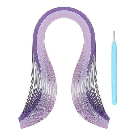 Uxcell Paper Quilling Kit, 15.4 Inch 3mm 100 Paper Quilling Strips with Blue Pen for Beginners, Purple