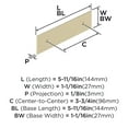 thumbnail image 6 of Amerock Maymont 3-3/4 inch (96mm) Center-to-Center Rectangle Golden Champagne Cabinet Pull Backplate, 6 of 7