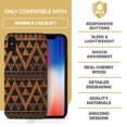 thumbnail image 7 of Case Yard Wooden Case for iPhone-X Soft TPU Silicone cover Slim Fit Shockproof Wood Protective Phone Cover for Girls Boys Men and Women Supports Wireless Charging Negative Triangle Pattern Design, 7 of 7