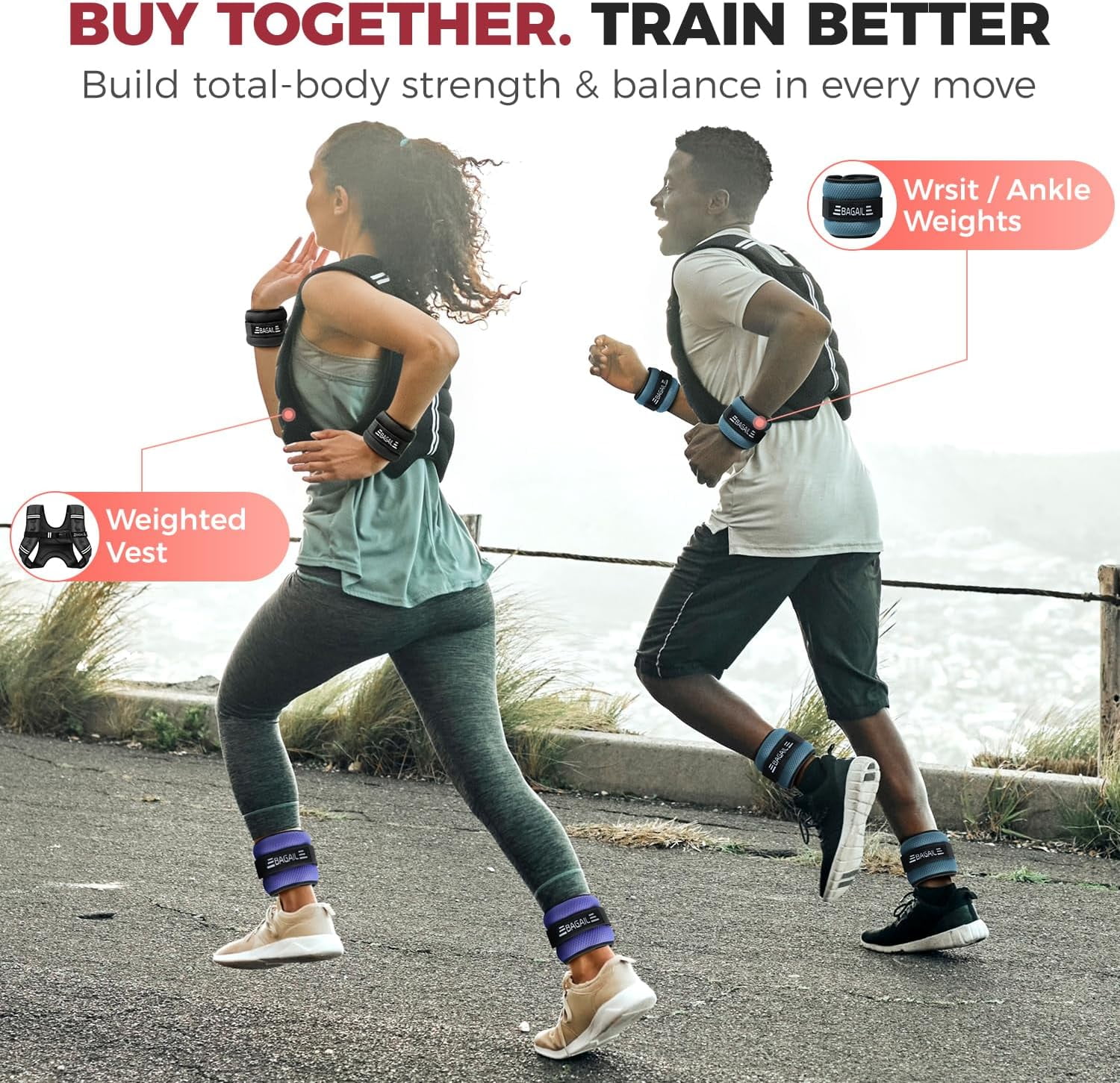 Ankle Wrist Weights for Women & Men, One Pair of 1/2/4/6/8/10 LBS Wearable Leg Arm Weights with Sleek Design & Secure Fit for Walking, Running, Pilates, Home Fitness & Physical Therapy