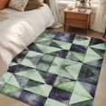 thumbnail image 5 of Abstract Color Block Area&nbsp;Rug 2.7x5ft Green Grey Triangle Modernism Non-Slip&nbsp;Washable Square&nbsp;Rugs Soft Felt Indoor Floor Mat for Bedroom Kitchen Living Room Bathroom, 5 of 9