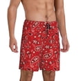 thumbnail image 2 of Sikiie Red Paisley Floral Mens Pajama Shorts, Lightweight Lounge Pant with Pockets Soft Sleep Pj Shorts for MenX-Large, 2 of 6