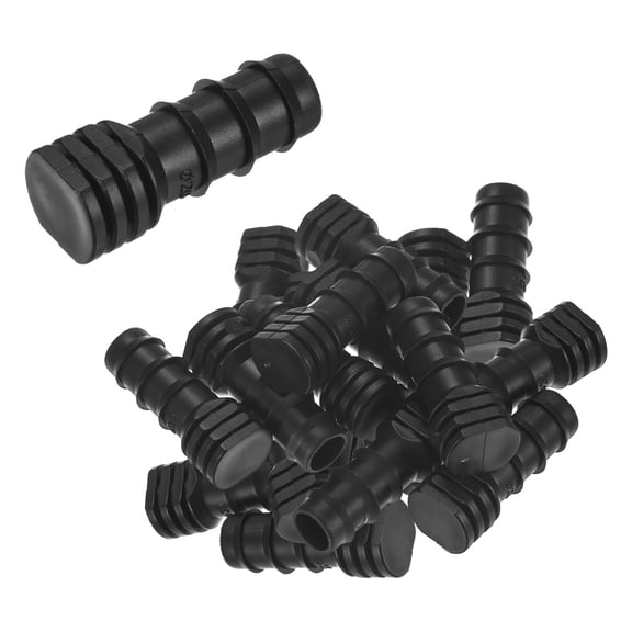 Uxcell 25-Pack Drip Irrigation Barbed Fittings, for 1/2 Inch End Plug Tubing Connector Plastic Coupling Irrigation Parts