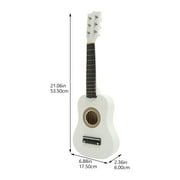 Etereauty 21inch Acoustic Guitar Mini Guitar Musical Instrument Wooden Craft for Beginner Children (White)