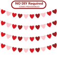 thumbnail image 2 of Quimoy Paquete De 4 Guirnaldas De Fieltro Con Corazón No-Diy Decoraciones De San Valentín Para Fiesta En La Pared De La Oficina En Casa 40 Pcs Banner De Corazón Rojo Y Rosa Para Boda De Aniversario De, 2 of 5