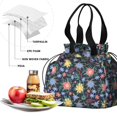 thumbnail image 4 of Pioneer Flower Floral Print Pattern Drawstring Lunch Bag Women - Drawstring Lunch Bag Insulated for Work Office - Stain-Resistant Large Lunchbags for Women with Multi-Pockets, 4 of 6