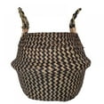 thumbnail image 1 of Foldable Handmade Storage Basket Folding Wicker Rattan Seaweed Belly Straw Garden Flower Pot Planter Laundry Basket, 1 of 7