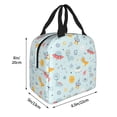 thumbnail image 2 of Easygdp Space With Dino Astronauts Premium Insulated Lunch Bag - Waterproof Oxford Cloth, Aluminum Foil Lining, Large Capacity, Front Pocket, Unisex for Work, School, Outdoor Activities, Picnics, 2 of 5