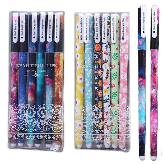 Xihbxyly Juego de Bolígrafos de Colores, Punta Fina de 0,5 Mm, Clip Seguro, Útiles de Aprendizaje y Oficina, Regalos para El Aula, Cumpleaños y Navidad, 6 Bolígrafos