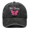 thumbnail image 4 of AJGRHE Unisex Cancer International Publicity Day Ribbon Embroidered Baseball Hats Outdoor Sports Hop Adjustable Denim Cap Black One Size, 4 of 4