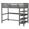 thumbnail image 6 of Veryke Twin Size Rubber Wood Loft Bed with Open Storage Shelves and Under-bed Desk, Gray, 6 of 10