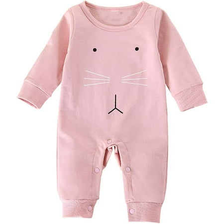 

YOUI-GIFTS Baby Girls Princess Cat Eyes Pint Romper Bodysuit Long Sleeve Playsuit Jumpsuit