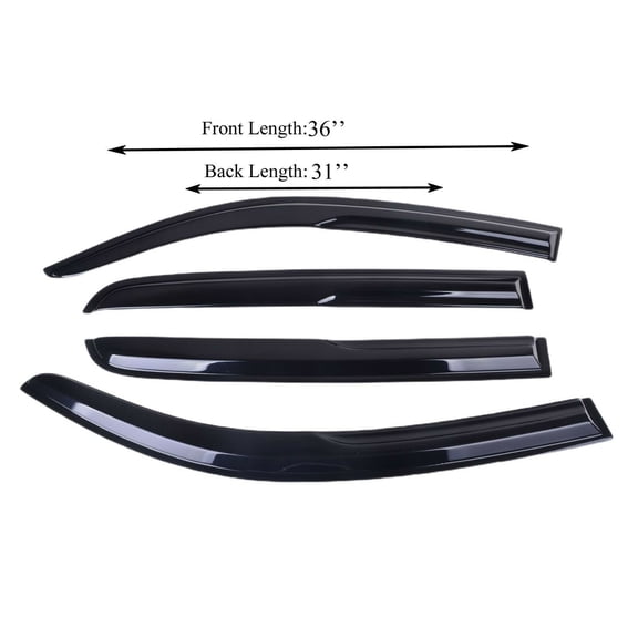 ZH Window Rain Guards Compatible with Toyota Tacoma 2016 2017 2018 2019 - Premium Wind Deflectors for Front and Rear Windows, Easy Installation, Durable & Sleek Design, Set of 4