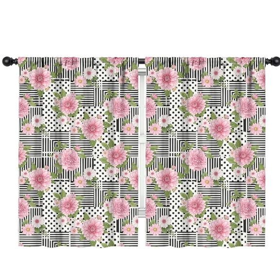 Pioneer Flower Floral Print Pattern Teens Curtains,Teens Insulated Curtains Set Of 2,Bedroom Essentials,Toddler Room Decor 42"x63"