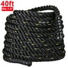 "Yaheetech 1.5"" Poly Polyester40ft Battle Rope Exercise Workout Strength Training Undulation"