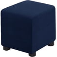 thumbnail image 1 of Ottoman Cover Square Folding Storage Ottoman Slipcovers Jacquard Stretch Cube Footrest Foot Stool Covers Protector with Elastic Band (Small,Navy), 1 of 7