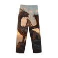 thumbnail image 3 of Vsdgher Sky Sunset Bronze Dragon Print Mens Pajama Pants Sleep & Lounge Pants, PJ Bottoms With elastic waistb and Pockets, 3 of 5