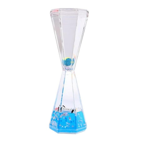 

Liquid Timer Desk Toys Creative Ornament Management Time Decoration Confetti Floats Hourglass for Calming Office Desk Décor Kids Adults Blue