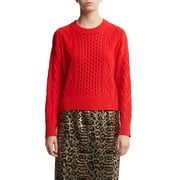 Scoop Cropped Cable Knit Sweater Women's
