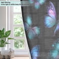thumbnail image 3 of 2 Panels Set Blackout Curtains Thermal Insulated Sun Protection Room Darkening Drapes for Bedroom Blue-purple and Cyan Butterflies, 3 of 6