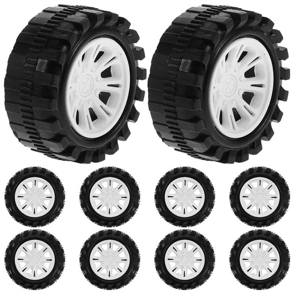 10 Pcs Toy Car Tires Truck Accessories Homemade Wheels Black