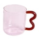 thumbnail image 3 of Hermosa taza de café de borosilicato con asa de oreja, para desayuno, 450 ml/15 oz Rosado, 3 of 6