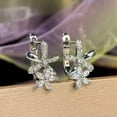 thumbnail image 3 of EOEMY Women Flower Cubic Zircon Wedding Jewelry 925 Silver Filled Drop Earrings Gift-Silver, 3 of 6