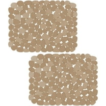 Bligli Pebble Sink Mat 2-Pack - PVC Kitchen Protector for Stainless Steel/Ceramic, Dish Drying Mat for Dishes, 15.7" x 11.8", Clear Yellow