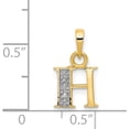 thumbnail image 3 of 14K Yellow & Rhodium 14Ky With Diamond Letter H Initial Pendant Made In United States yc250h, 3 of 5