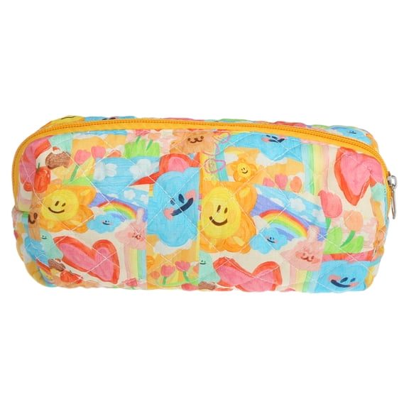 Unique Bargains Beatiful Women Durable Small Quilted Heart Makeup Bag Assorted Color