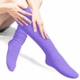 thumbnail image 5 of HUPOM 1 Pair Socks for Women Summer Clearance Fashion Knee-High Soft Casual Socks Purple Size M, 5 of 9