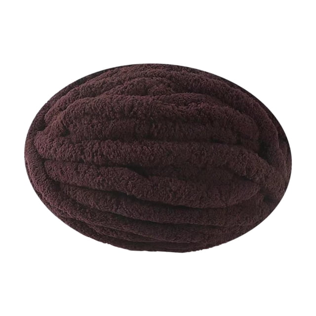 Thick Chunky Yarn Jumbo Tubular Yarn for Knitted Blanket Mat Scarf DIY Craft Coffee