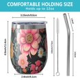 thumbnail image 5 of 12oz Stemless Wine Tumblers Multicolored Pioneer Flower Vacuum Insulated Stainless Steel Travel Tumbler Cups Mug with Lid and Straw for Champaign,Cocktail,Beer with Cleaning Brush, 5 of 5